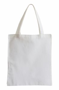 White cotton bag isolated on white background with clipping path